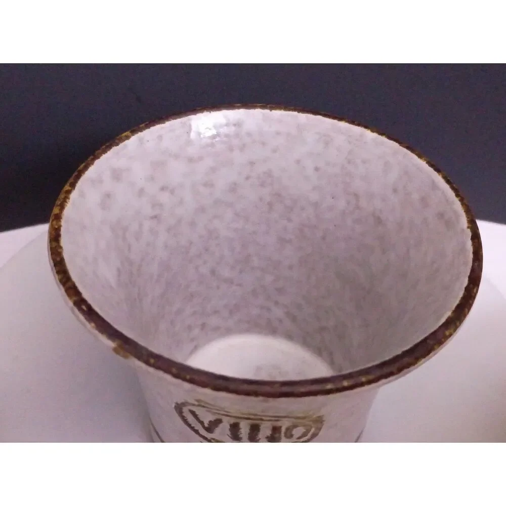 Pottery Craft Set Of 4 VINO Cups MCM Vtg Robert Maxwell Made USA Stoneware Brown